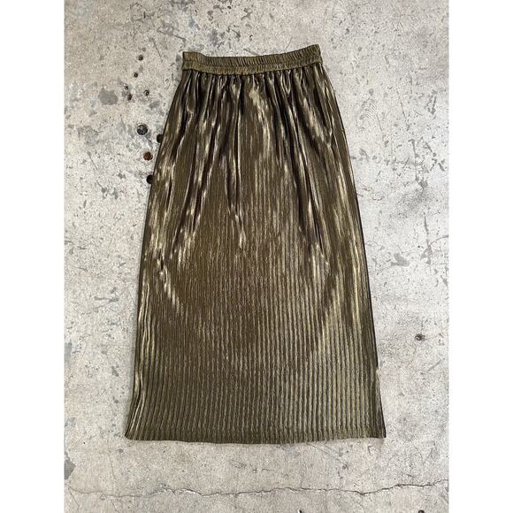 Moussy Metallic Pleated Midi Skirt NWOT Free Size - Picture 4 of 6